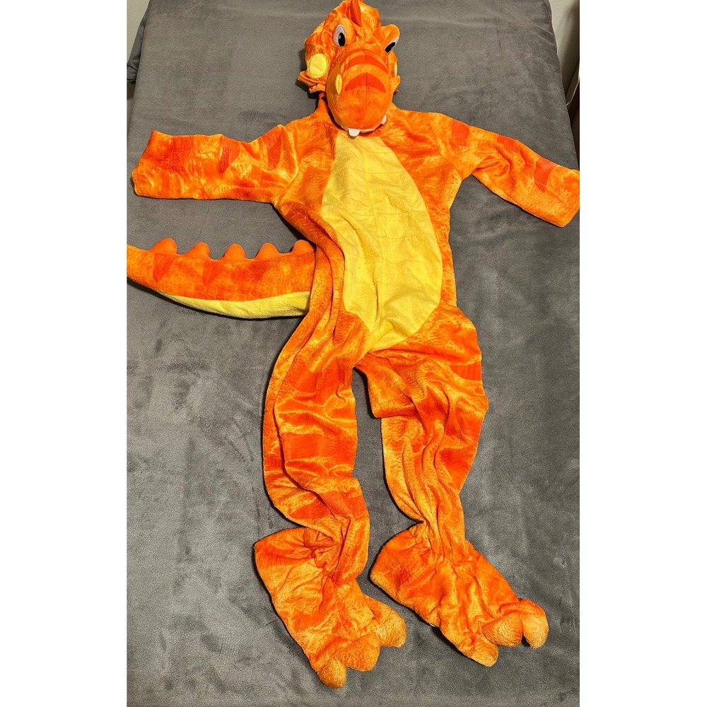 Spooktacular Creations Orange T-Rex Dinosaur Costume Toddler 3T Halloween
